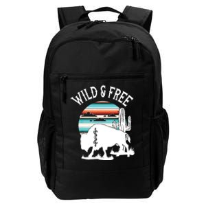 Bison Desert Cactus Serape Wild And Free Western Turquoise Daily Commute Backpack