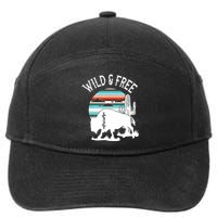 Bison Desert Cactus Serape Wild And Free Western Turquoise 7-Panel Snapback Hat