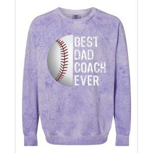 Best Dad Coach Ever Funny Baseball Sport Colorblast Crewneck Sweatshirt