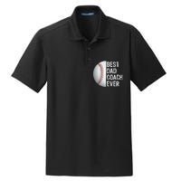 Best Dad Coach Ever Funny Baseball Sport Dry Zone Grid Polo