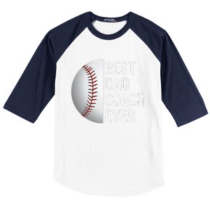 Best Dad Coach Ever Funny Baseball Sport Baseball Sleeve Shirt