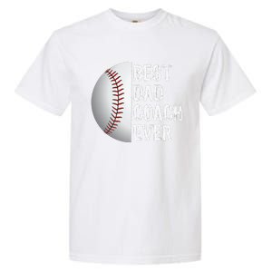 Best Dad Coach Ever Funny Baseball Sport Garment-Dyed Heavyweight T-Shirt