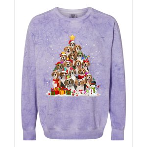 Beagle Dog Christmas Tree Santa Xmas Merry Dogmas Cute Gift Colorblast Crewneck Sweatshirt