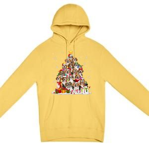 Beagle Dog Christmas Tree Santa Xmas Merry Dogmas Cute Gift Premium Pullover Hoodie