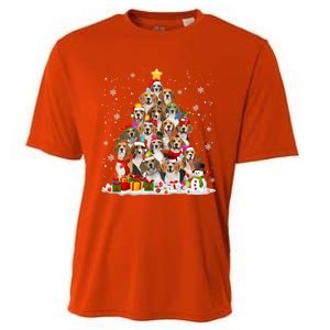 Beagle Dog Christmas Tree Santa Xmas Merry Dogmas Cute Gift Cooling Performance Crew T-Shirt