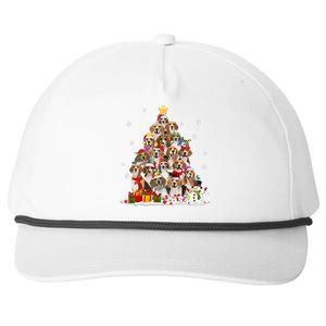 Beagle Dog Christmas Tree Santa Xmas Merry Dogmas Cute Gift Snapback Five-Panel Rope Hat