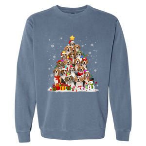 Beagle Dog Christmas Tree Santa Xmas Merry Dogmas Cute Gift Garment-Dyed Sweatshirt