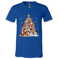 Beagle Dog Christmas Tree Santa Xmas Merry Dogmas Cute Gift V-Neck T-Shirt