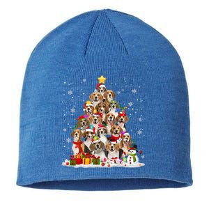 Beagle Dog Christmas Tree Santa Xmas Merry Dogmas Cute Gift Sustainable Beanie