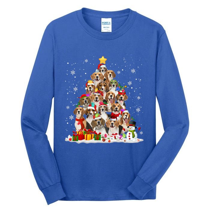 Beagle Dog Christmas Tree Santa Xmas Merry Dogmas Cute Gift Tall Long Sleeve T-Shirt