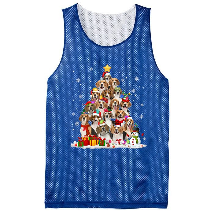 Beagle Dog Christmas Tree Santa Xmas Merry Dogmas Cute Gift Mesh Reversible Basketball Jersey Tank