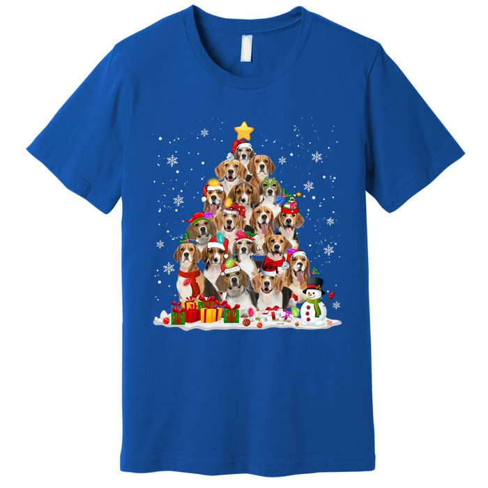 Beagle Dog Christmas Tree Santa Xmas Merry Dogmas Cute Gift Premium T-Shirt