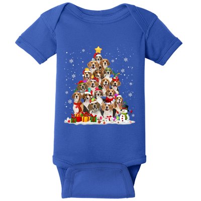 Beagle Dog Christmas Tree Santa Xmas Merry Dogmas Cute Gift Baby Bodysuit