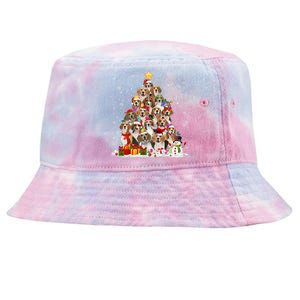 Beagle Dog Christmas Tree Santa Xmas Merry Dogmas Cute Gift Tie-Dyed Bucket Hat