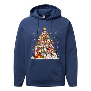 Beagle Dog Christmas Tree Santa Xmas Merry Dogmas Cute Gift Performance Fleece Hoodie