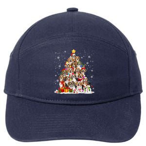 Beagle Dog Christmas Tree Santa Xmas Merry Dogmas Cute Gift 7-Panel Snapback Hat