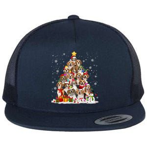 Beagle Dog Christmas Tree Santa Xmas Merry Dogmas Cute Gift Flat Bill Trucker Hat