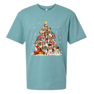 Beagle Dog Christmas Tree Santa Xmas Merry Dogmas Cute Gift Sueded Cloud Jersey T-Shirt