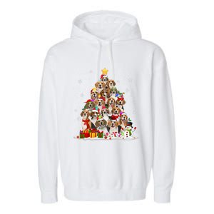 Beagle Dog Christmas Tree Santa Xmas Merry Dogmas Cute Gift Garment-Dyed Fleece Hoodie