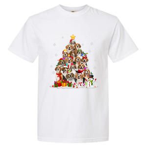 Beagle Dog Christmas Tree Santa Xmas Merry Dogmas Cute Gift Garment-Dyed Heavyweight T-Shirt