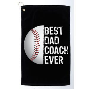 Best Dad Coach Ever Funny Baseball Sport Platinum Collection Golf Towel