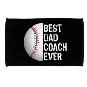 Best Dad Coach Ever Funny Baseball Sport Microfiber Hand Towel