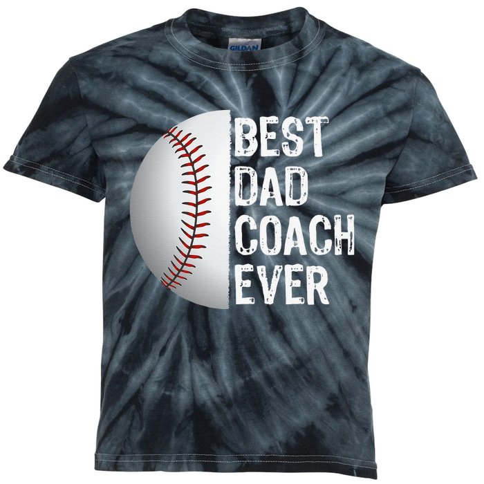 Best Dad Coach Ever Funny Baseball Sport Kids Tie-Dye T-Shirt