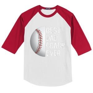 Best Dad Coach Ever Funny Baseball Sport Kids Colorblock Raglan Jersey