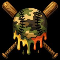 Baseball Drip Camo Baseball Ice Cream Dripping Game Day Sustainable Bucket Hat