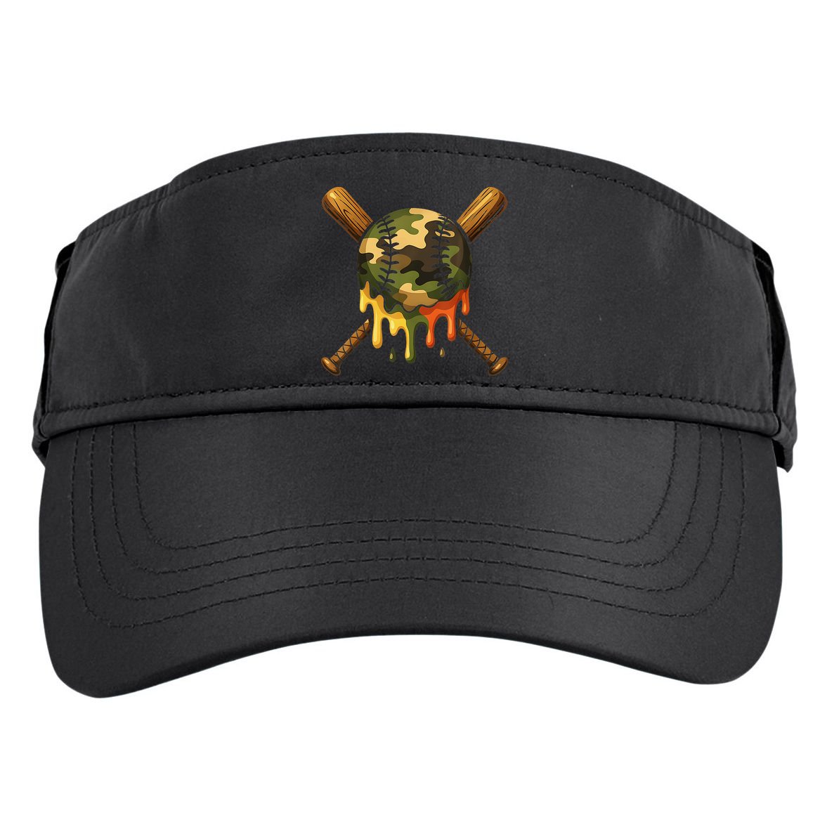 Baseball Drip Camo Baseball Ice Cream Dripping Game Day Adult Drive Performance Visor
