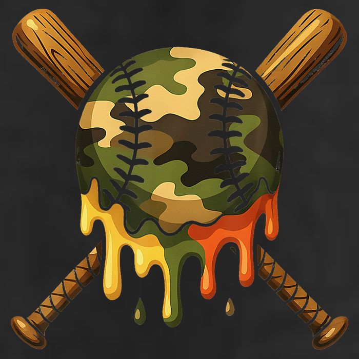 Baseball Drip Camo Baseball Ice Cream Dripping Game Day Adult Drive Performance Visor