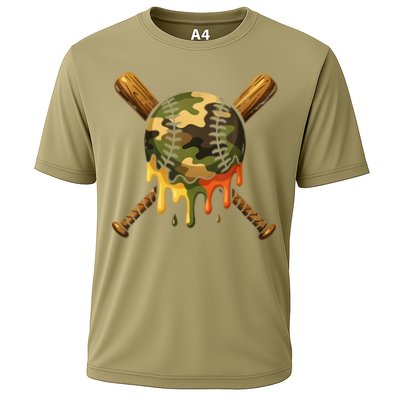 Baseball Drip Camo Baseball Ice Cream Dripping Game Day Performance Shirt