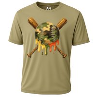 Baseball Drip Camo Baseball Ice Cream Dripping Game Day Cooling Performance Crew T-Shirt