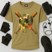 Baseball Drip Camo Baseball Ice Cream Dripping Game Day Cooling Performance Crew T-Shirt