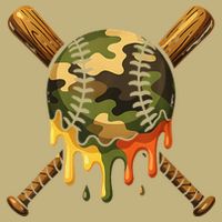 Baseball Drip Camo Baseball Ice Cream Dripping Game Day Cooling Performance Crew T-Shirt