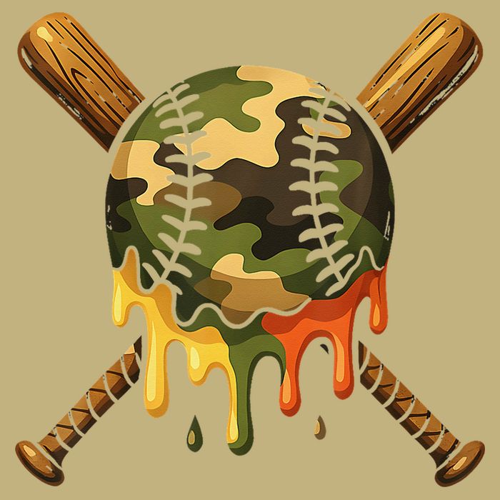Baseball Drip Camo Baseball Ice Cream Dripping Game Day Cooling Performance Crew T-Shirt