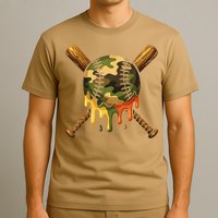 Baseball Drip Camo Baseball Ice Cream Dripping Game Day T-Shirt