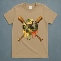 Baseball Drip Camo Baseball Ice Cream Dripping Game Day T-Shirt