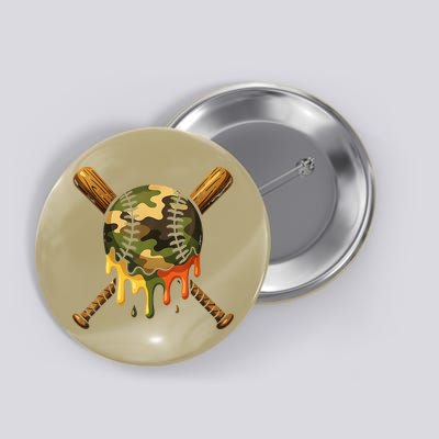 Baseball Drip Camo Baseball Ice Cream Dripping Game Day Button
