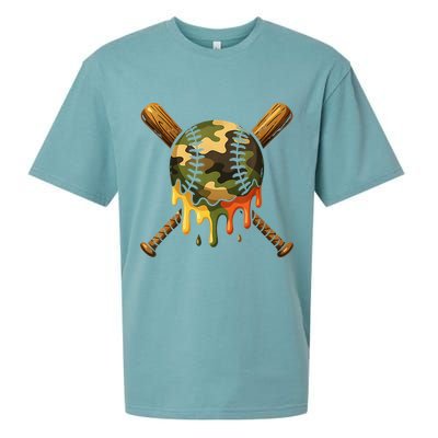 Baseball Drip Camo Baseball Ice Cream Dripping Game Day Sueded Cloud Jersey T-Shirt