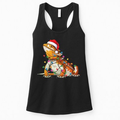 Bearded Dragon Christmas Lights Bearded Dragon Lover Xmas Womens Tank Top