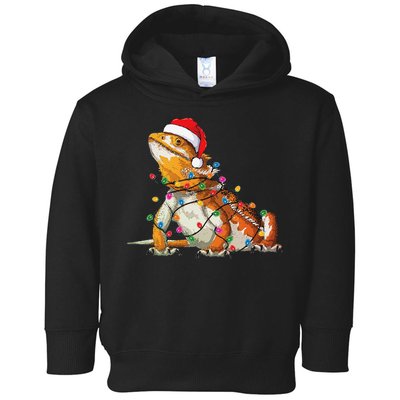 Bearded Dragon Christmas Lights Bearded Dragon Lover Xmas Toddler Hoodie