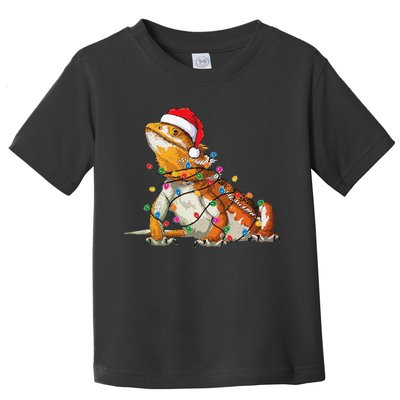 Bearded Dragon Christmas Lights Bearded Dragon Lover Xmas Toddler T-Shirt