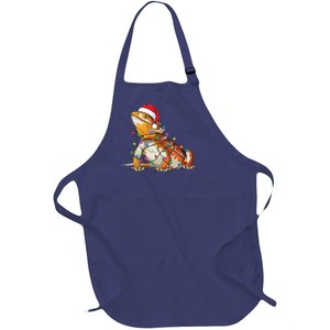 Bearded Dragon Christmas Lights Bearded Dragon Lover Xmas Full-Length Apron With Pockets