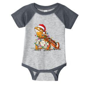 Bearded Dragon Christmas Lights Bearded Dragon Lover Xmas Infant Baby Jersey Bodysuit