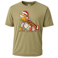 Bearded Dragon Christmas Lights Bearded Dragon Lover Xmas Cooling Performance Crew T-Shirt