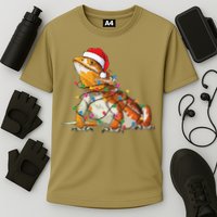 Bearded Dragon Christmas Lights Bearded Dragon Lover Xmas Cooling Performance Crew T-Shirt