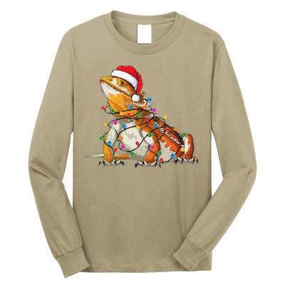 Bearded Dragon Christmas Lights Bearded Dragon Lover Xmas Long Sleeve Shirt