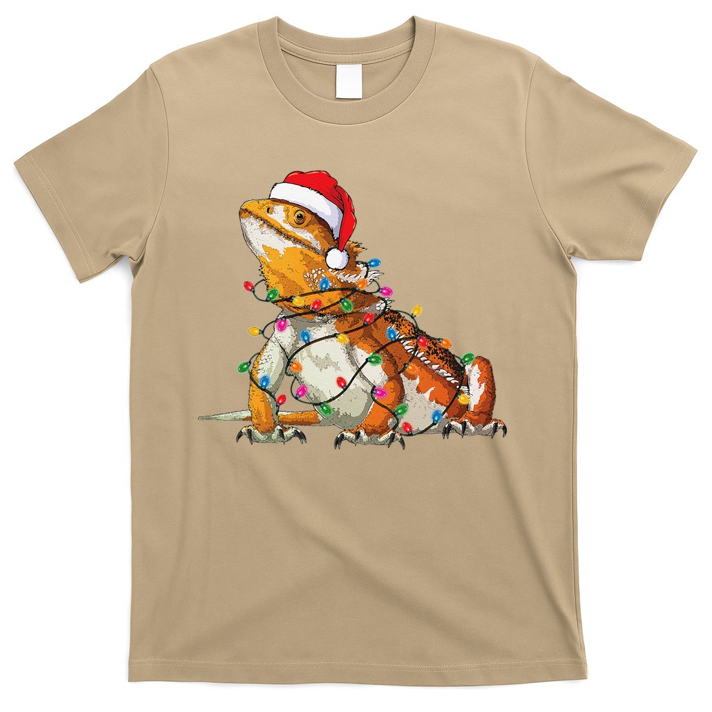 Bearded Dragon Christmas Lights Bearded Dragon Lover Xmas T-Shirt