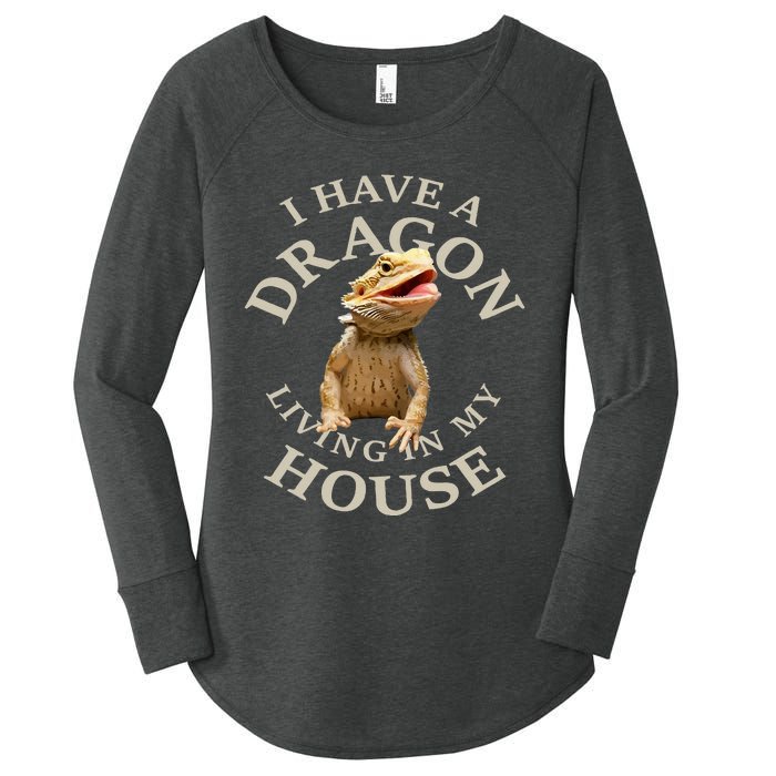 Bearded Dragon Clothes Pogona Barbata Lizard Women's Perfect Tri Tunic Long Sleeve Shirt